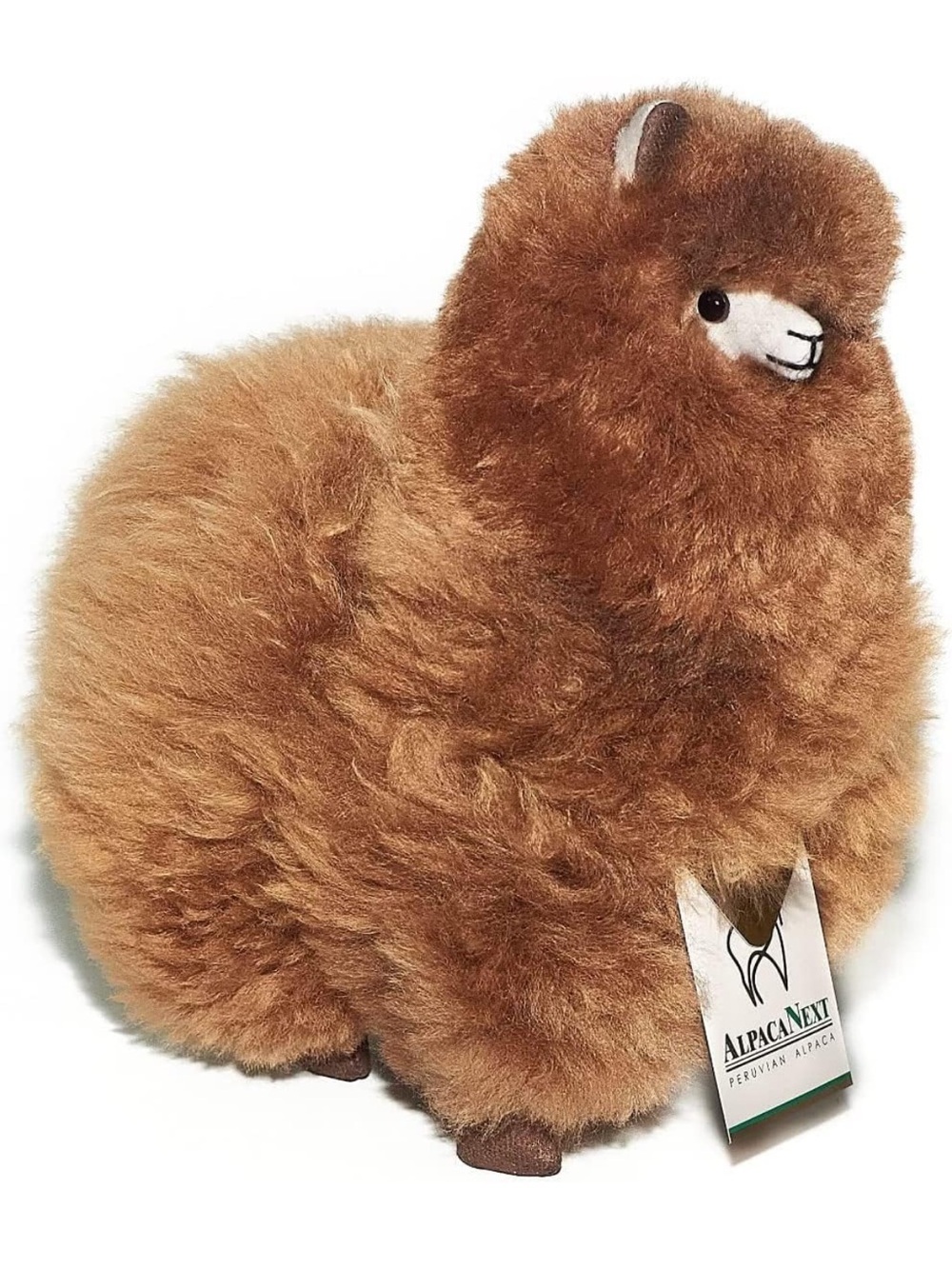 Alpaca Stuffed Animal Crafted in Fluffy Luxury Wool – Hypoallergenic Walnut - Picture 6 of 6